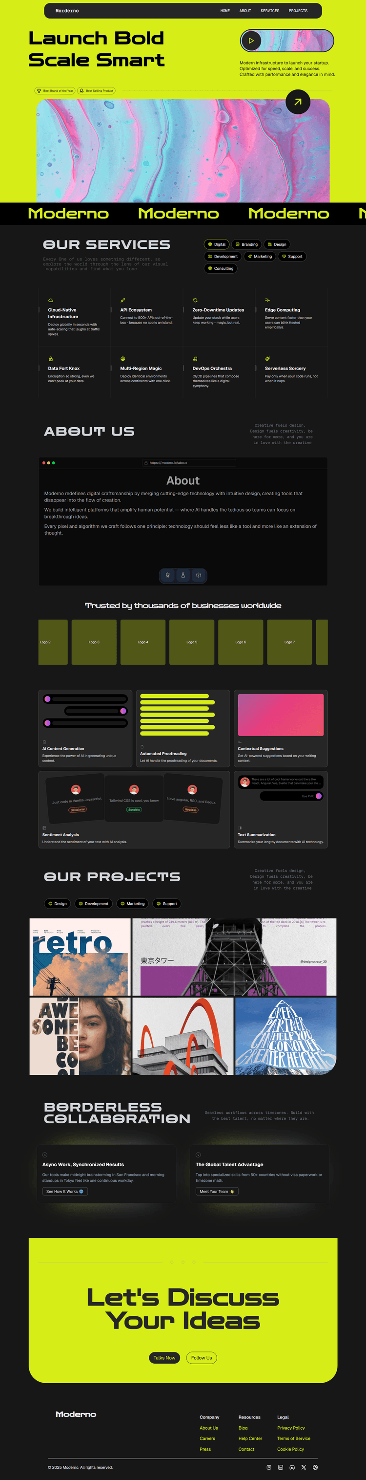 full page preview image of Moderno Template